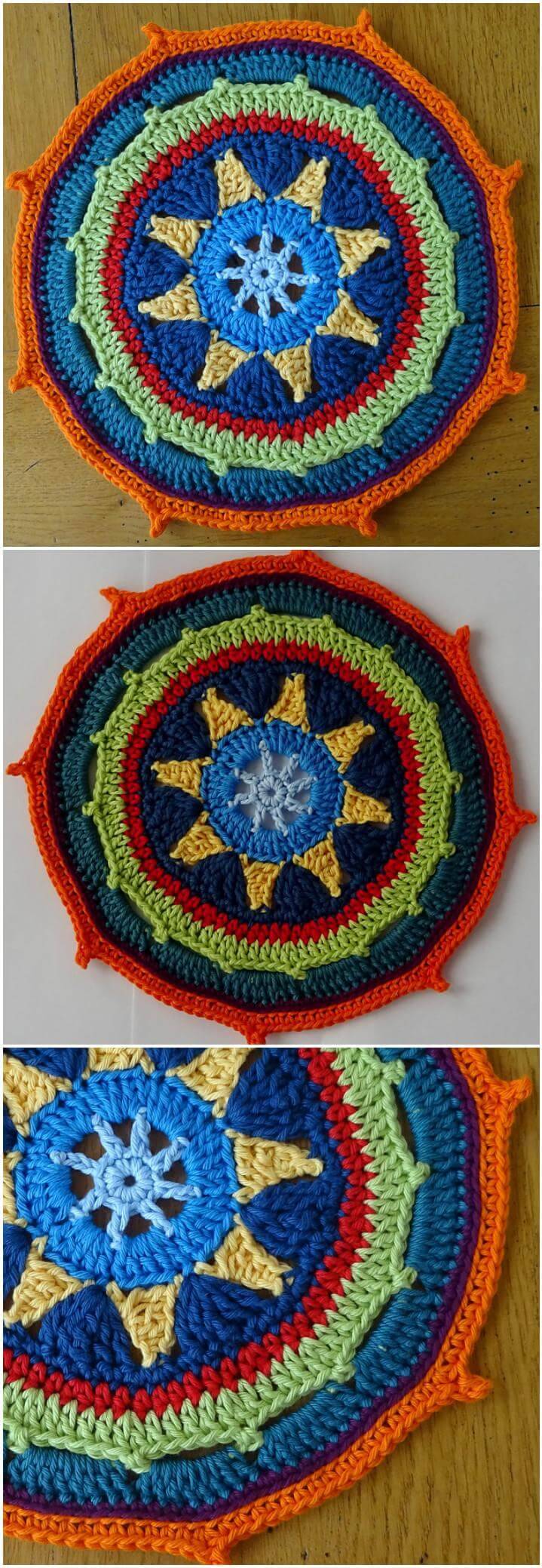 gorgeous crochet starry mandala