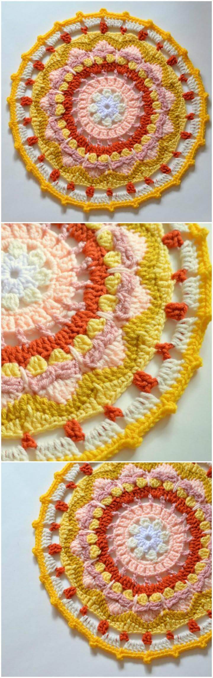 easy and free crochet sun mandala