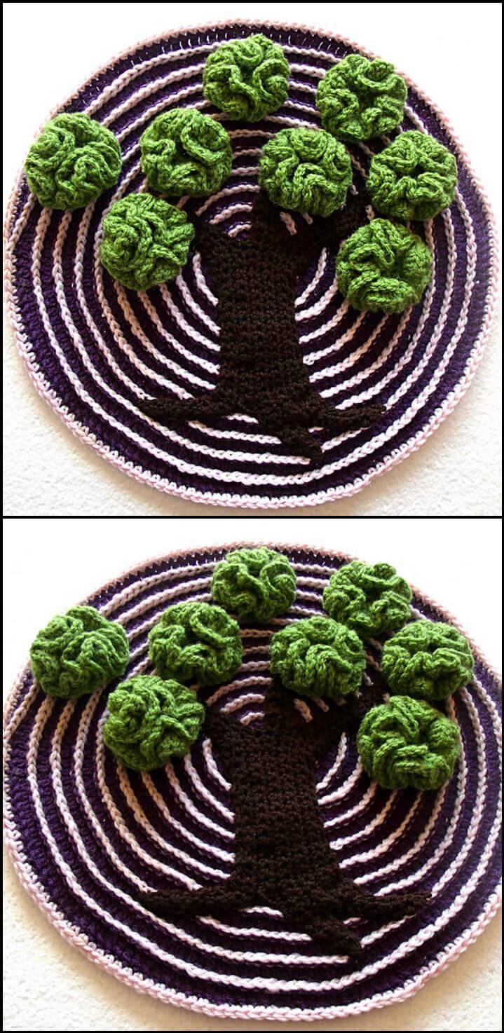 free crochet tree mandala pattern