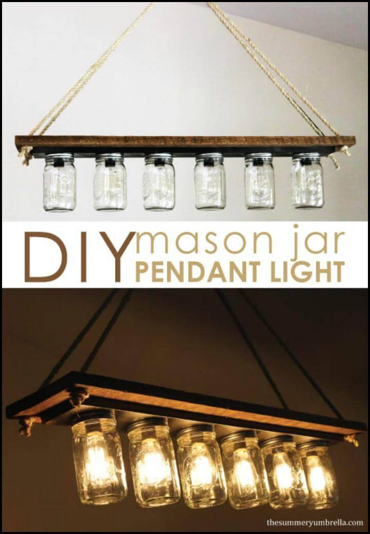 repurposed mason jar pendant light