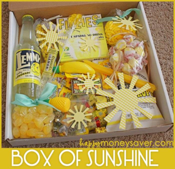 easy box of sunshine as food gift basket