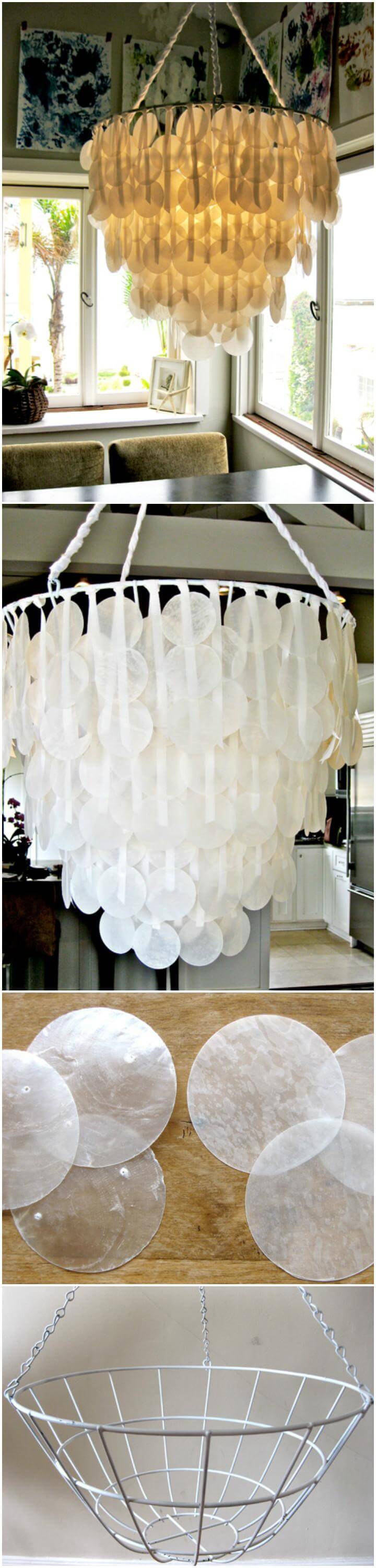 easy Brenna's paper capiz shell pendant light