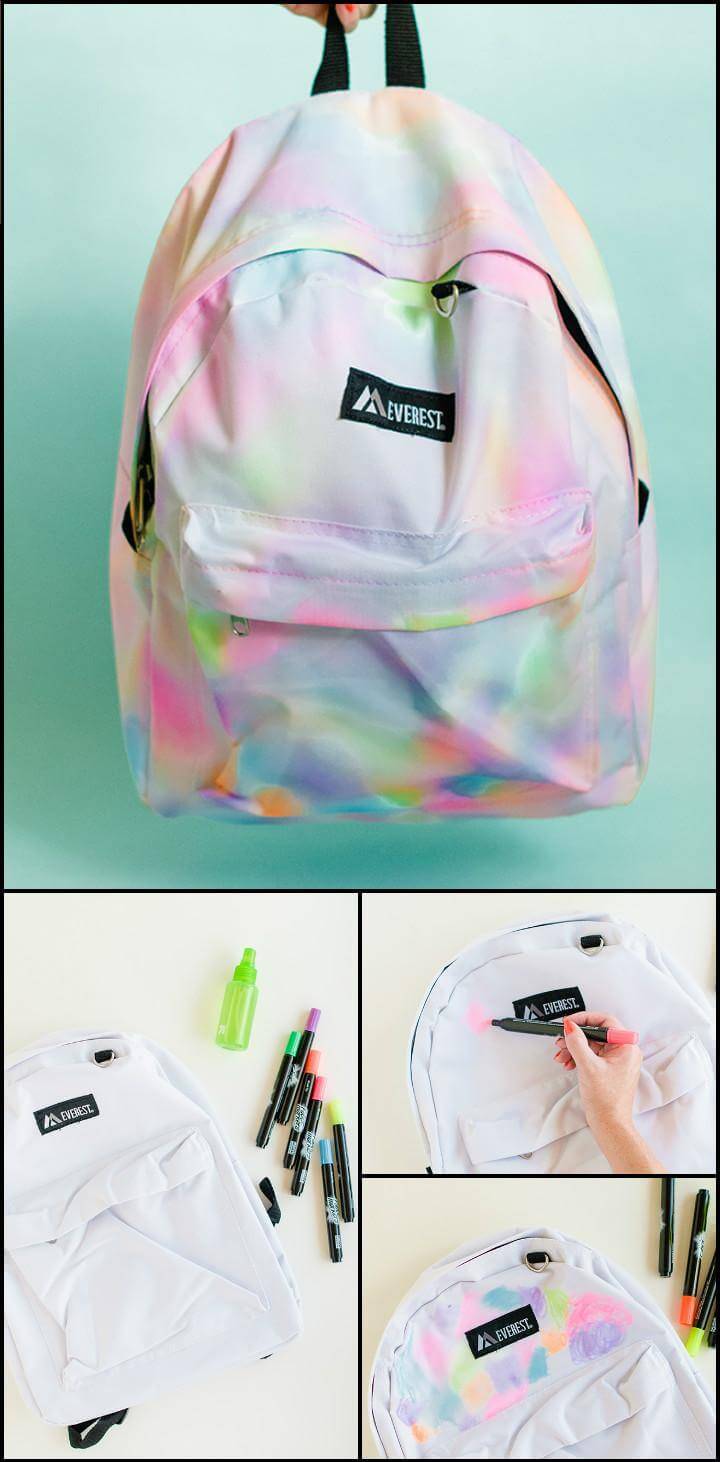 beautiful rainbow watercolor backpack
