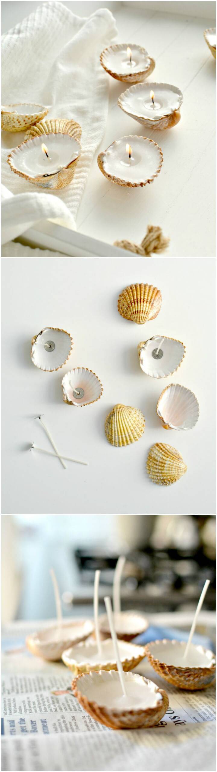 quick-to-make shell candle holders