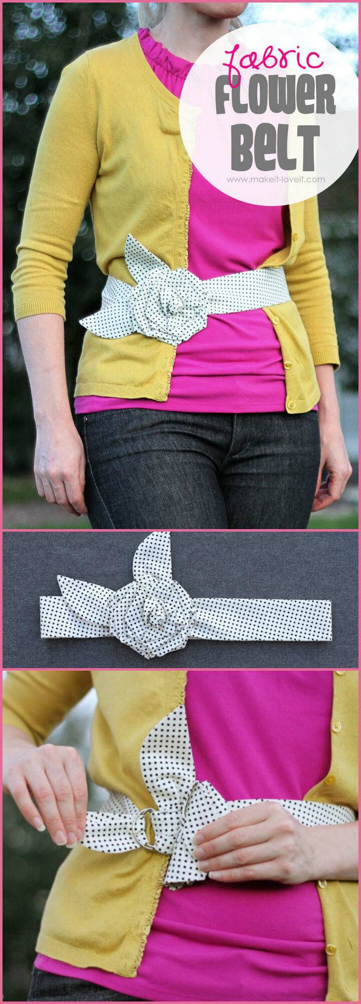 beautiful fabric flower belt tutorial
