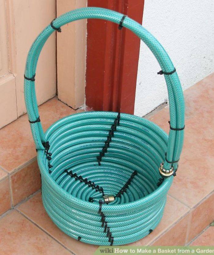 gift basket made from gaden hose