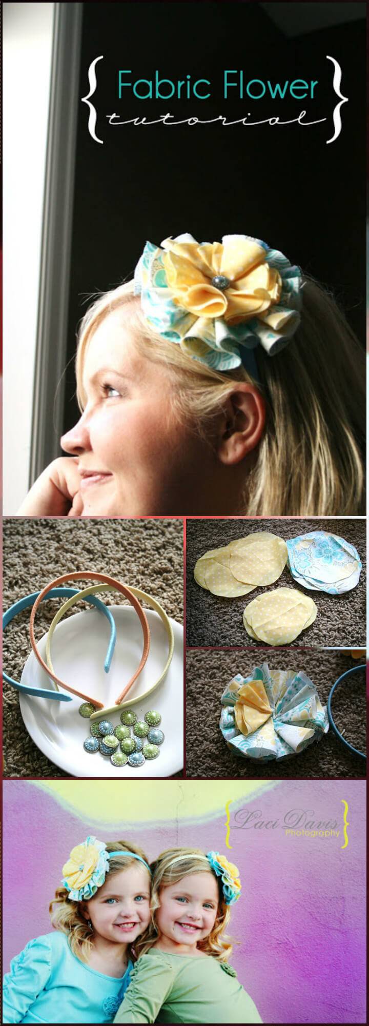 DIY Handmade hair-catcher fabric flower