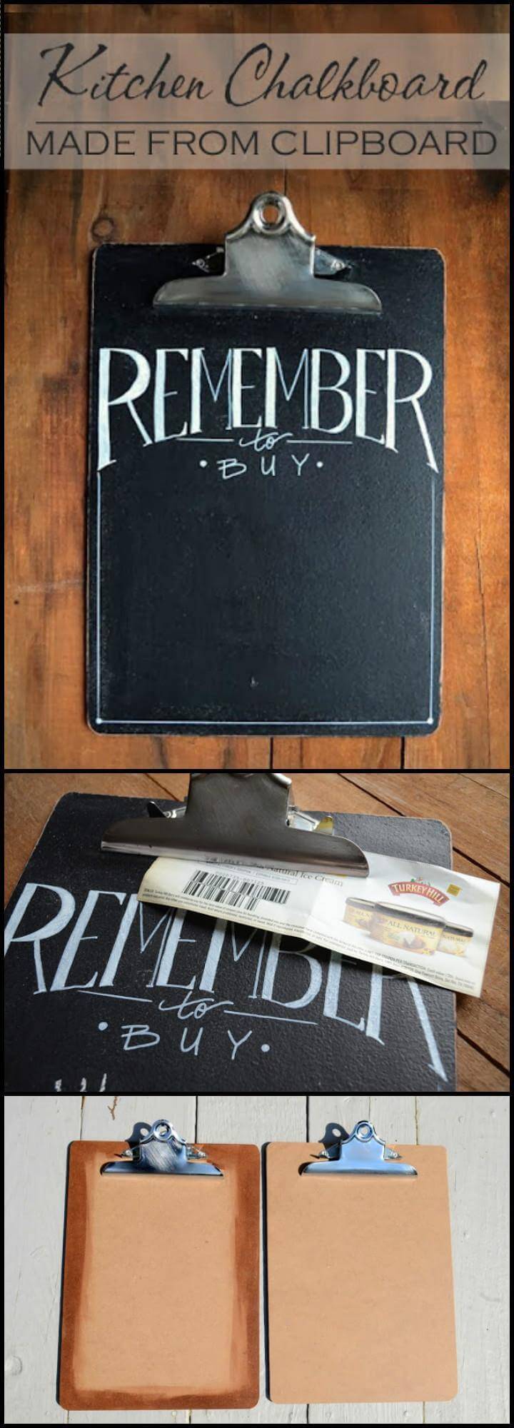 kitchen chalkboard made from clipboard