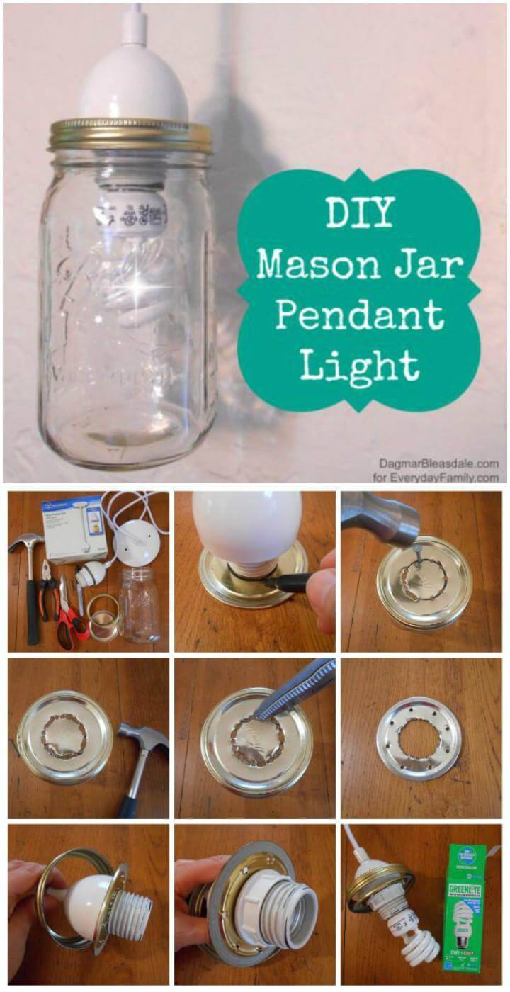 repurposed mason jar pendant light