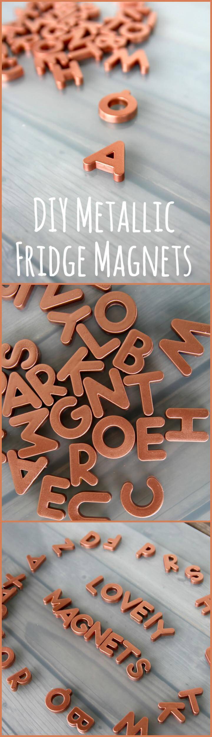 DIY easy metallic fridge magnets