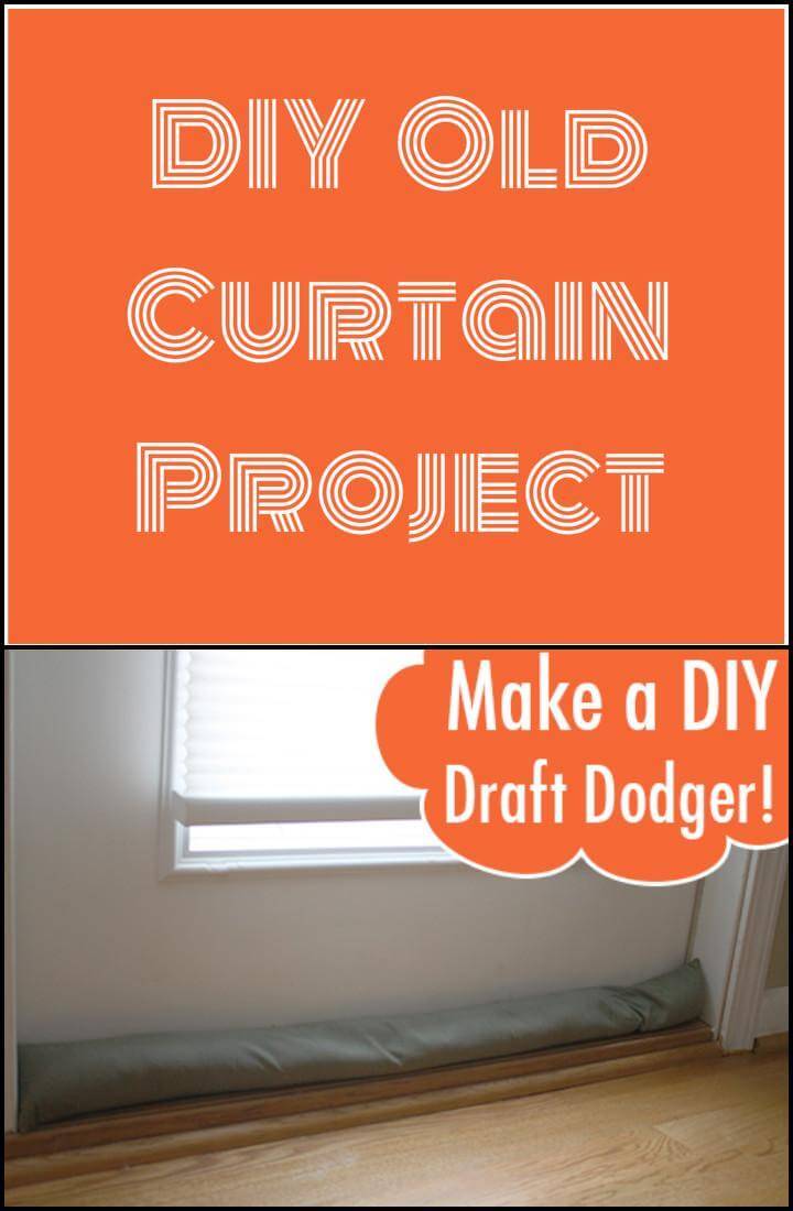 easy handmade old curtain draft dodger