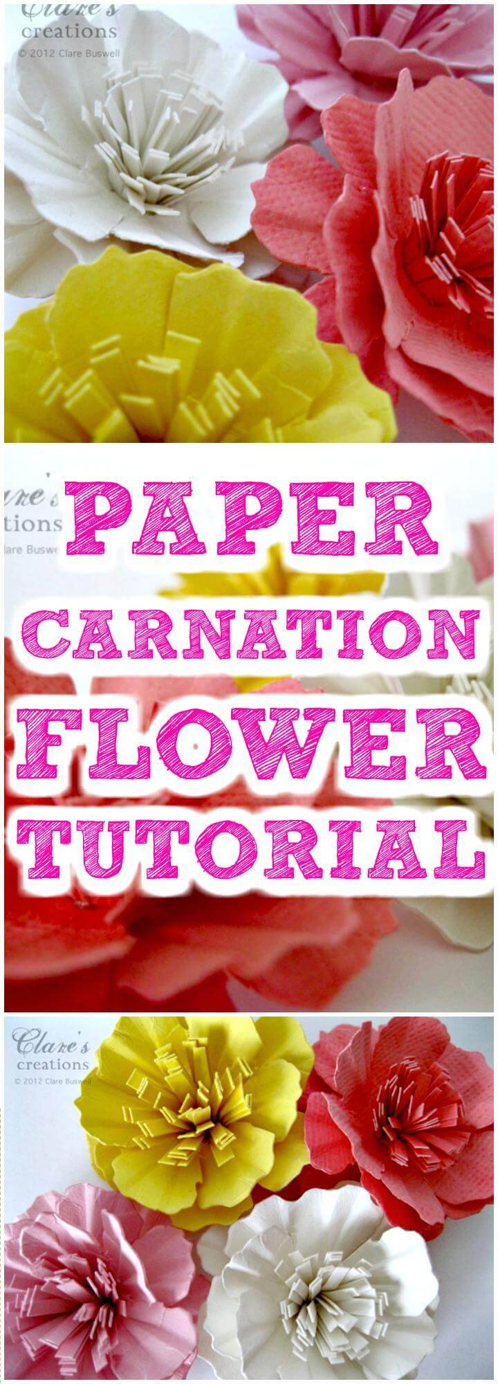 handmade paper carnation flower