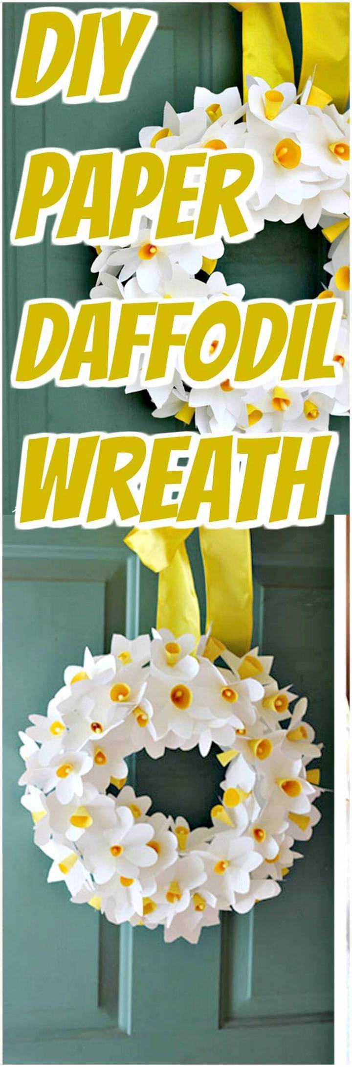 handcrafted paper daffoil wreath