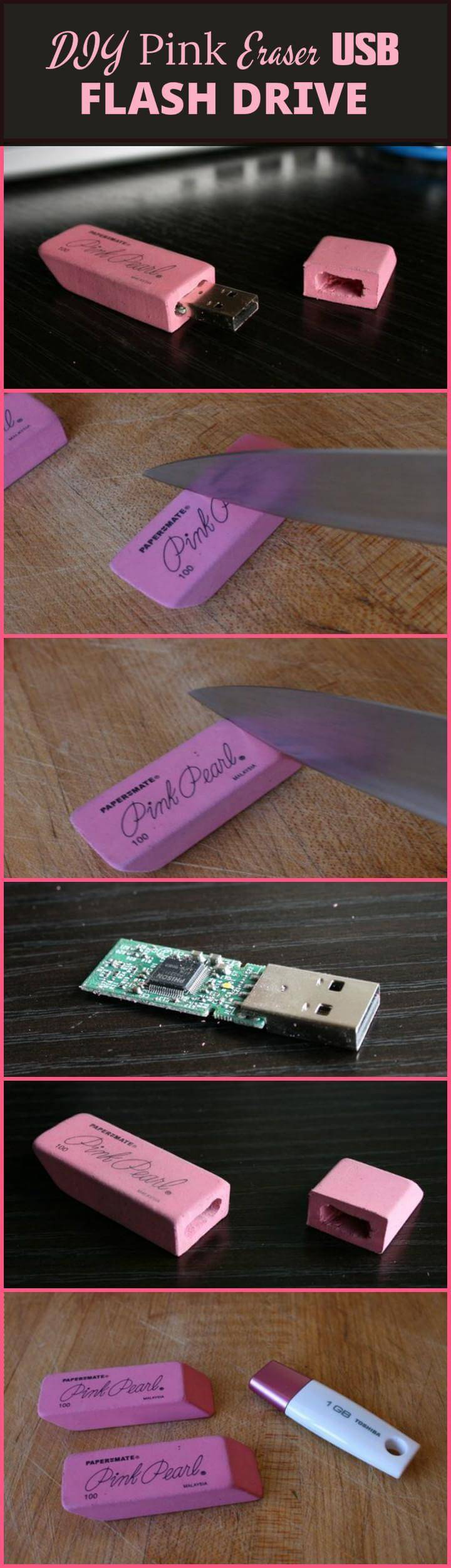 easy pink eraser USB flash drive