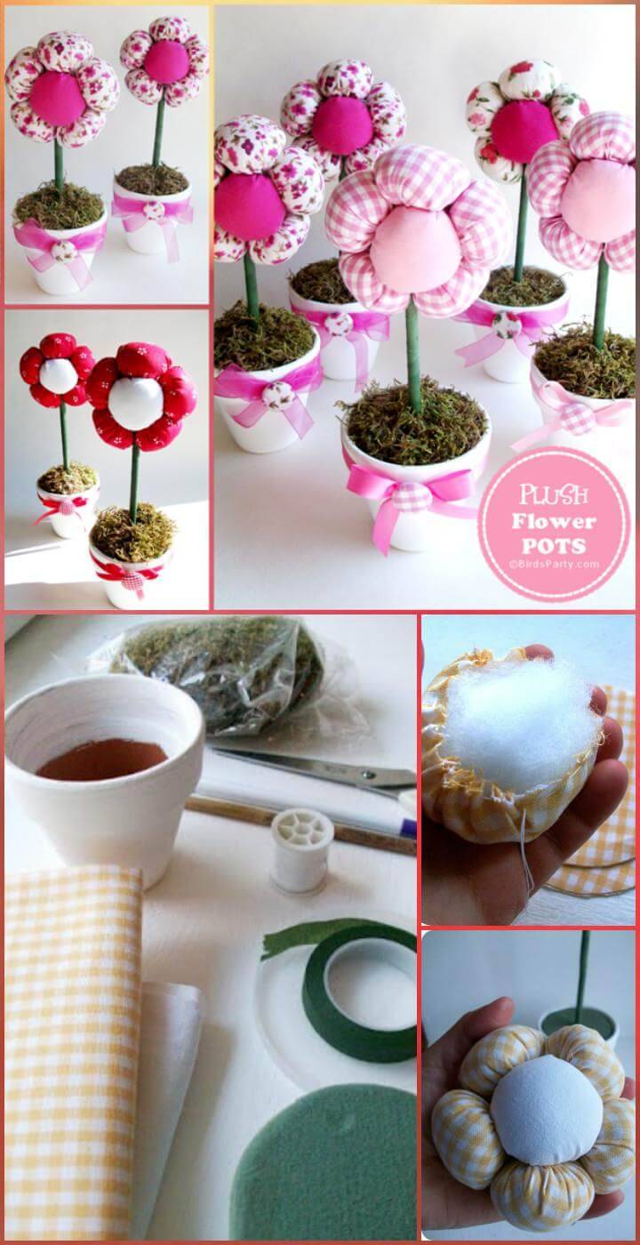 DIY plush flower pot
