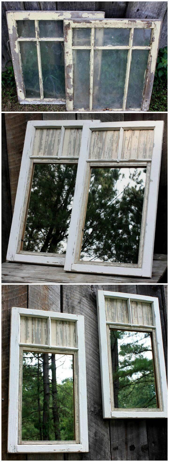 reclaimed vintage frames fence mirrors