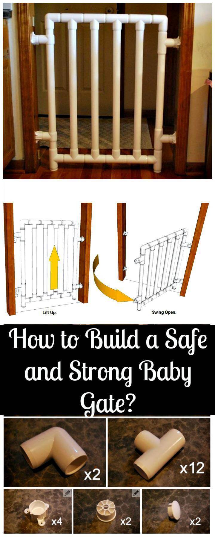 DIY strong and safe baby gate tutorial