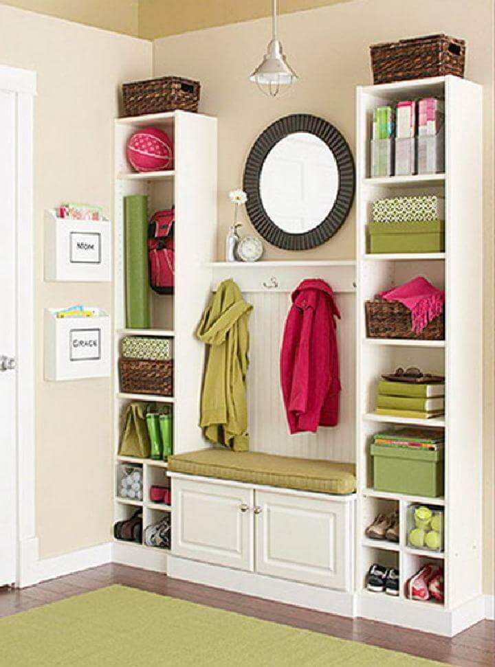 DIY Amazing and Creative IKEA BILLY Bookcase Mudroom