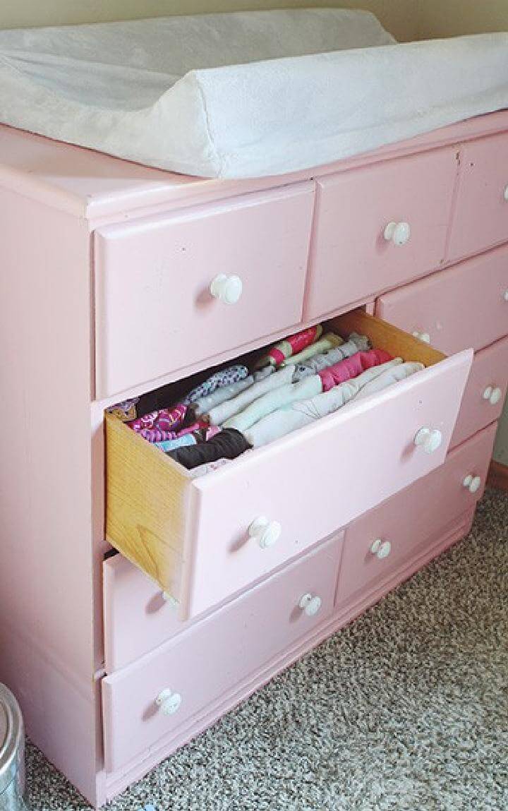 DIY Baby Cloth Dresser Organization