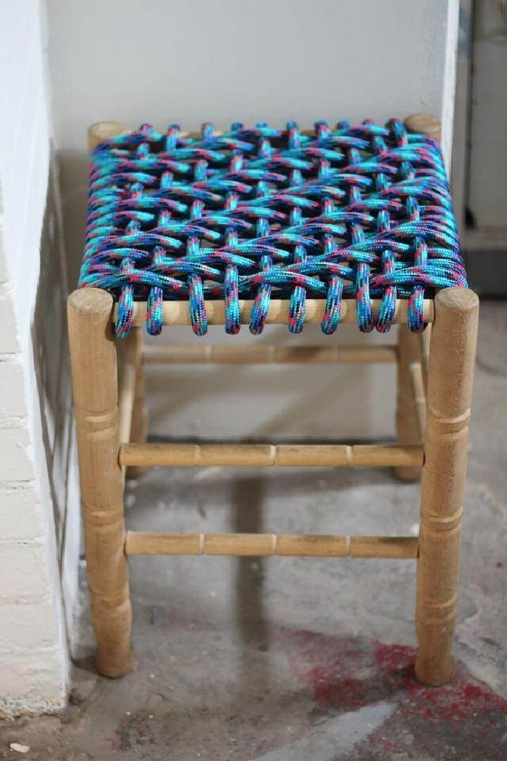 Homemade Bungee Cord Woven Stool