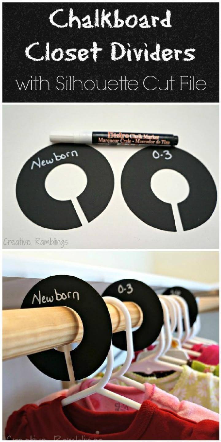 DIY Chalkboard Kid's Closet Dividers with Silhouette Cut File