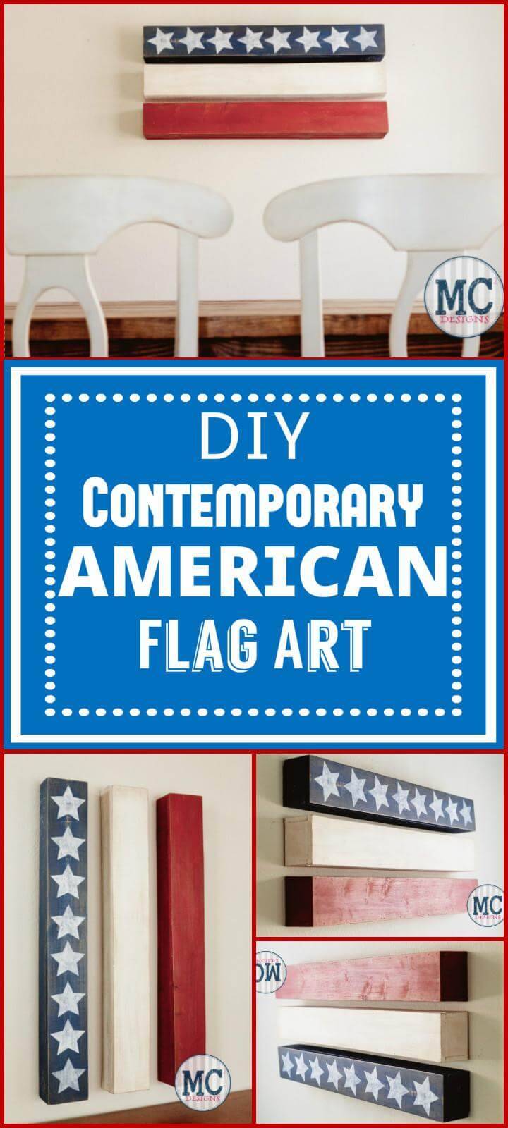 DIY contemporary American flag art