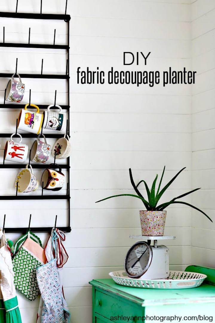 DIY Fabric Decoupage Planter