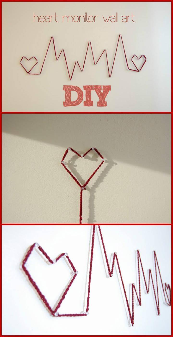 DIY Heart Monitor String Wall Art