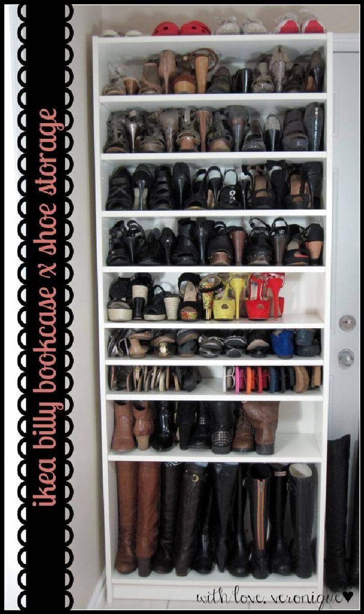 DIY IKEA BILLY Bookshelf into Shoes Rack