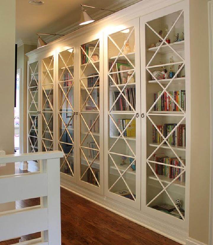 DIY IKEA BILLY Modern Bookcase with Glass Doors