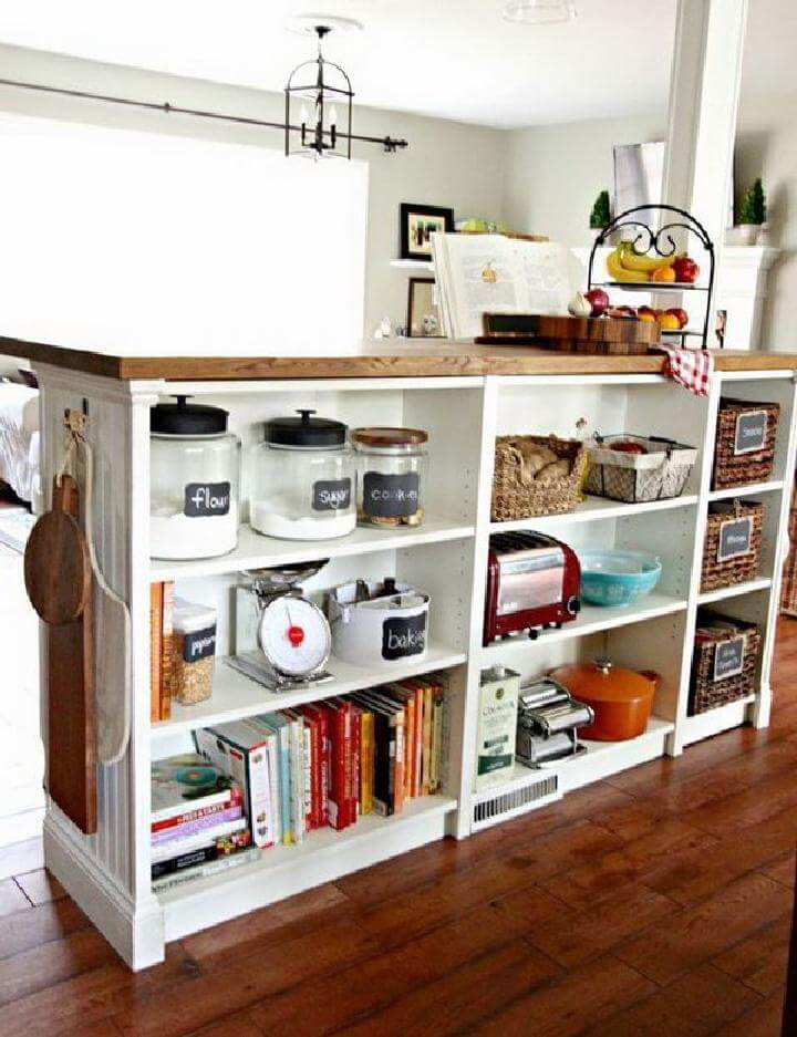 DIY IKEA Butcher Block and BILLY Kitchen Island