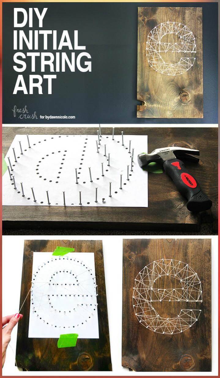 DIY Initial String Art Tutorial