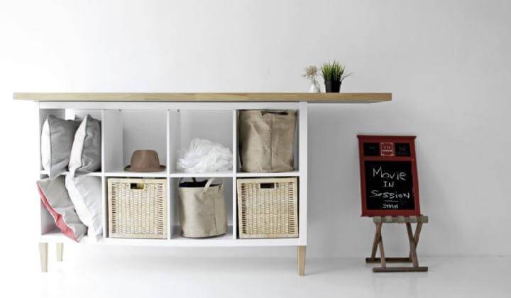 DIY Kallax Sideboard with Wooden Top and IKEA Legs