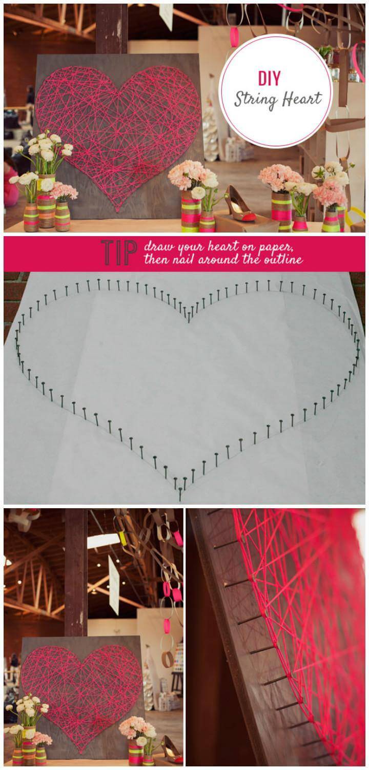 DIY Lovely Heart String Art