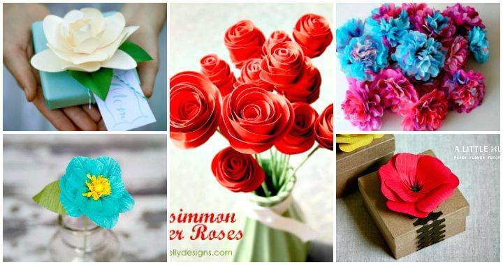 30 Diy Paper Flowers Step By Step Tutorials Template Diy Crafts