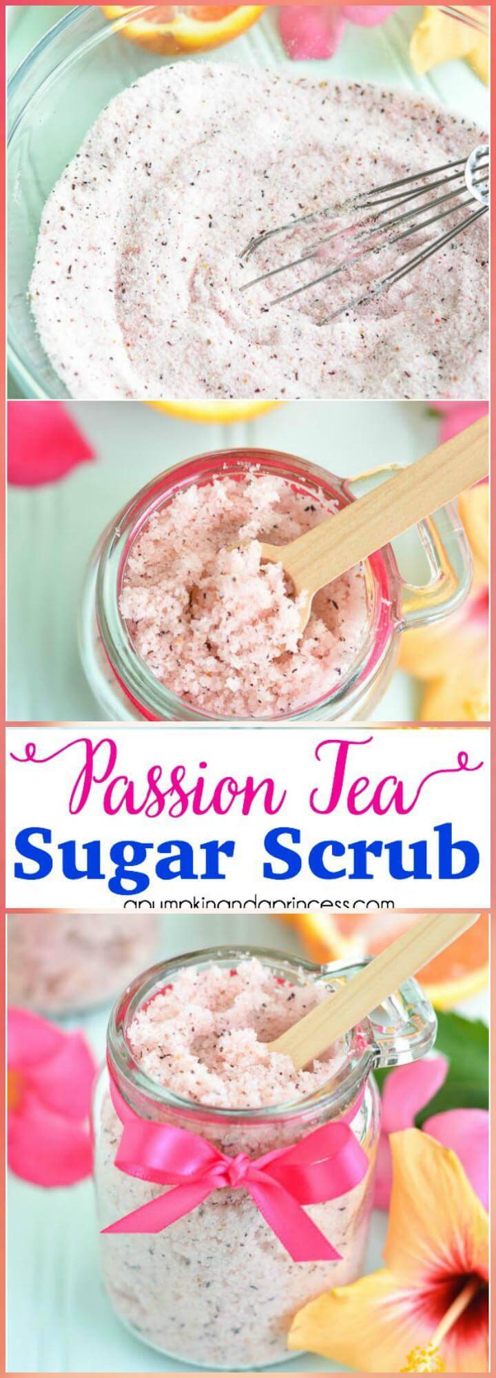DIY easy passion tea sugar scrub