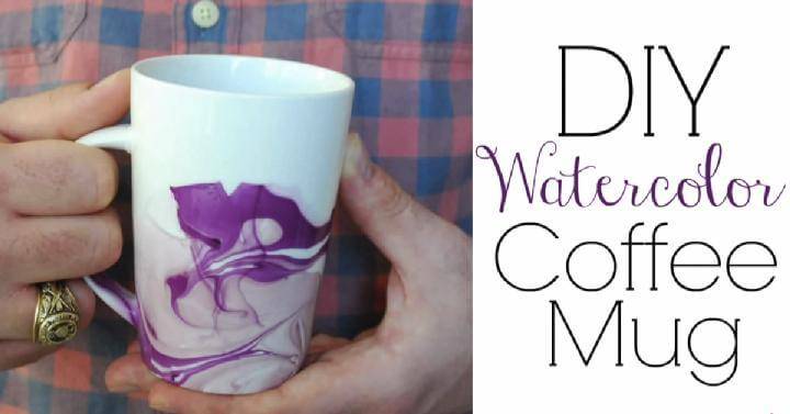 DIY Watercolor Coffee Mug Gift