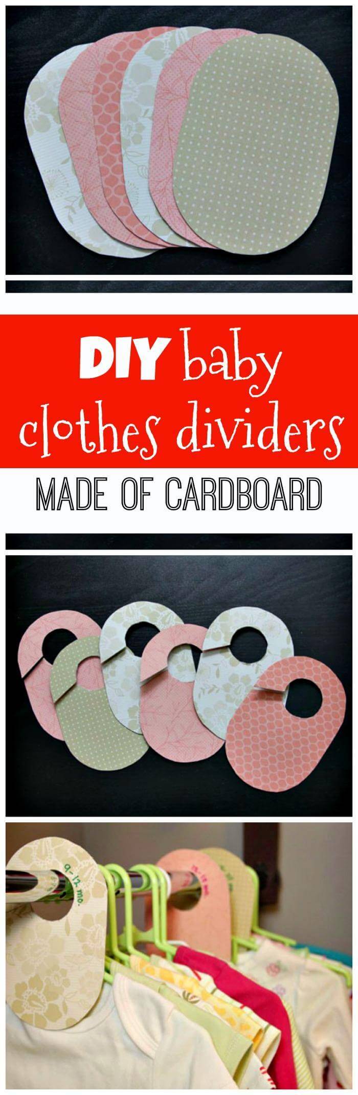 DIY baby clothes dividers made of cardboard