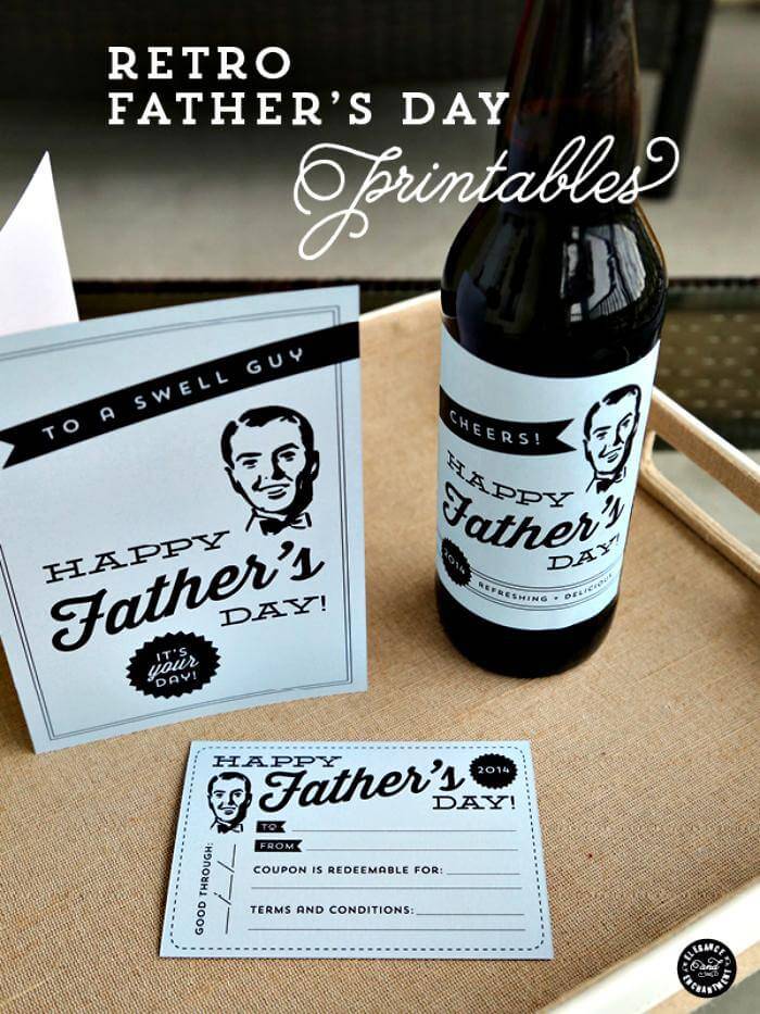 DIY Father’s Day Printables – Cards, Labels and a Printable Coupon