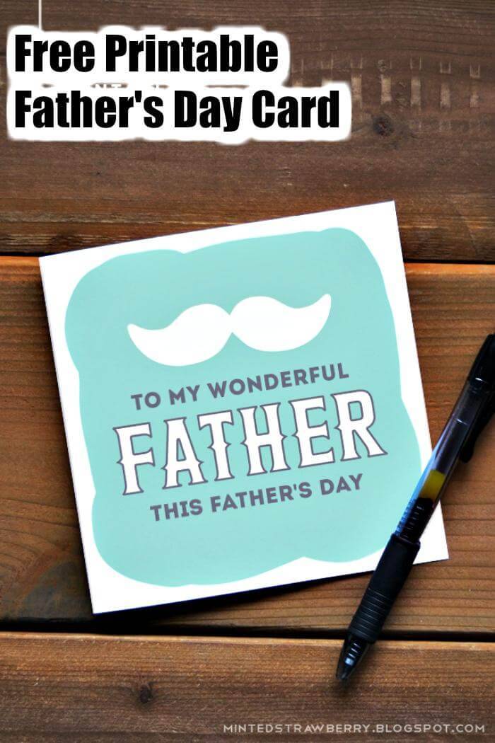 Easy Free Printable Father's Day Card - DIY