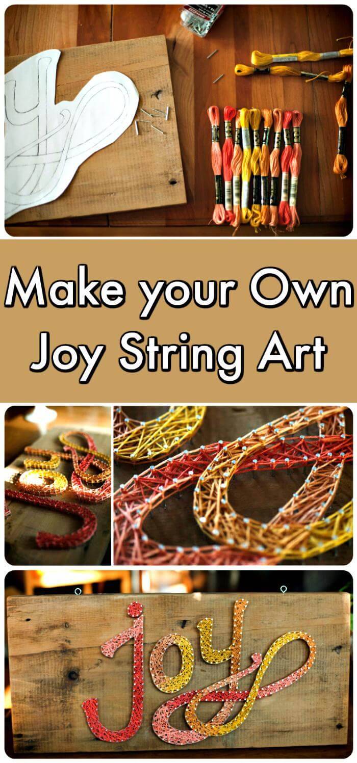 Joy String Art with Wood