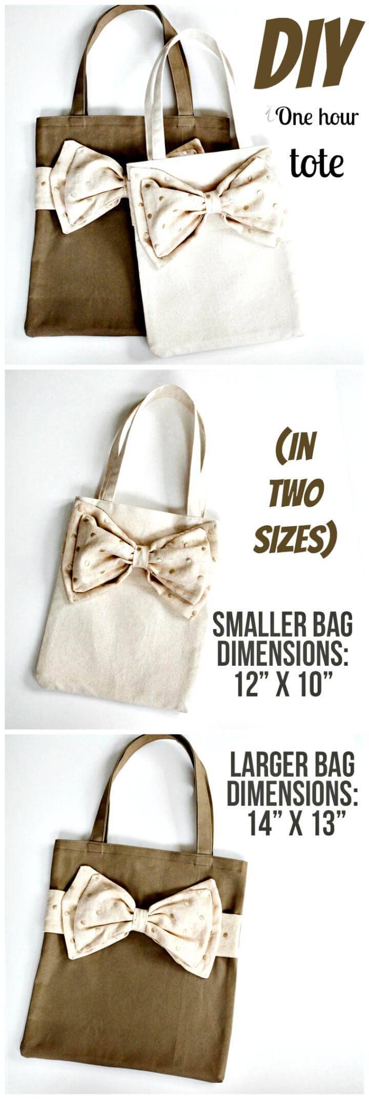 one hour DIY tote in two sizes