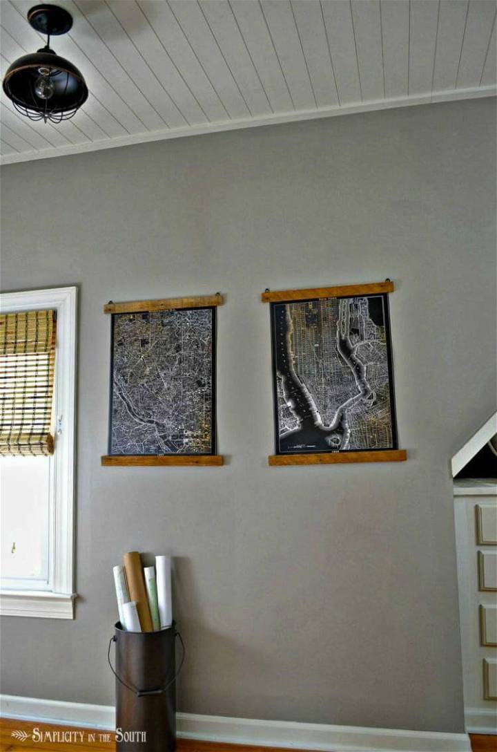 cheap and easy DIY wooden poster hangers