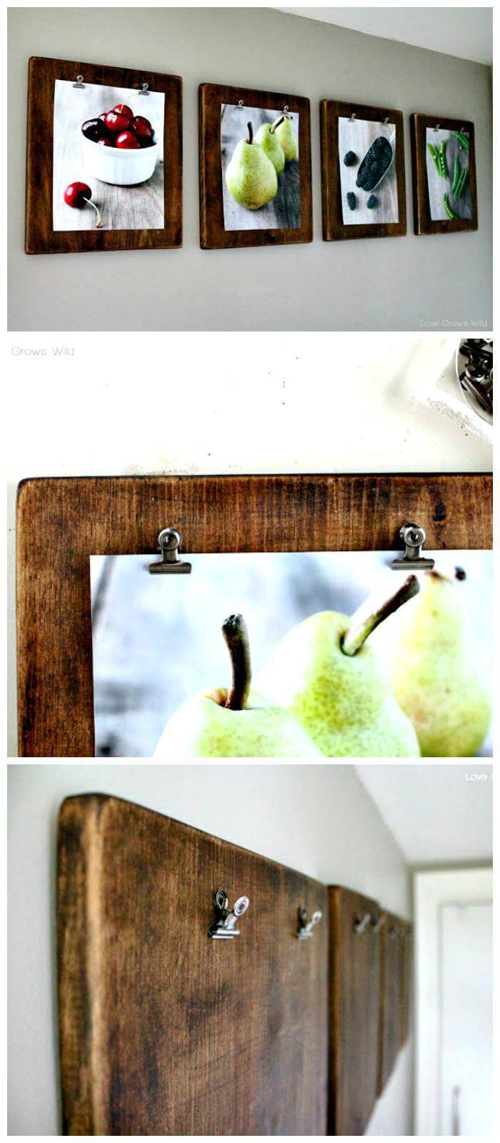 DIY photo clipboards