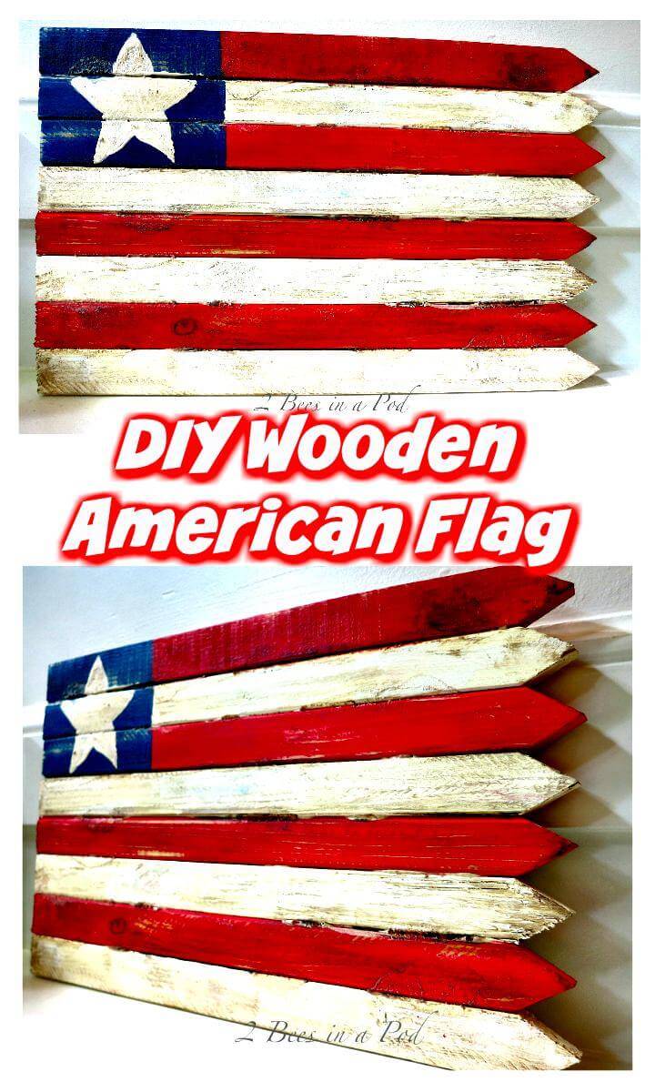 handmade wooden American flag