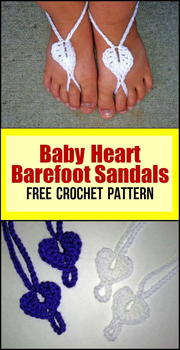 Crochet Baby Barefoot Sandals Free Pattern