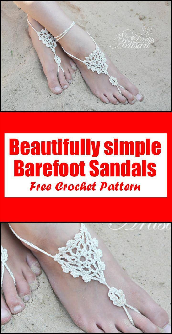 Crochet Barefoot Sandals - 50+ Free Crochet Patterns ⋆ DIY Crafts