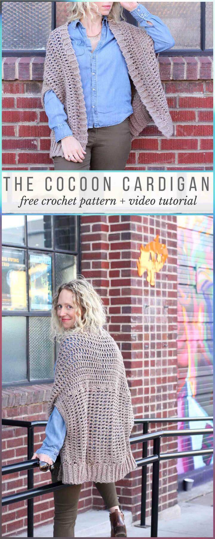 Crochet Cocoon Cardigan with Free Pattern and Video Tutorial