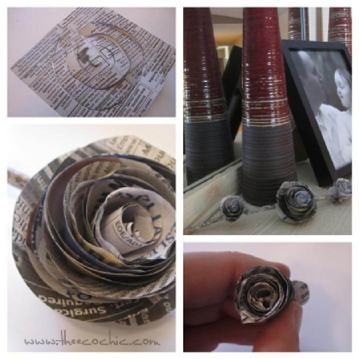 DIY Amazing Rolled Newspaper Flowers