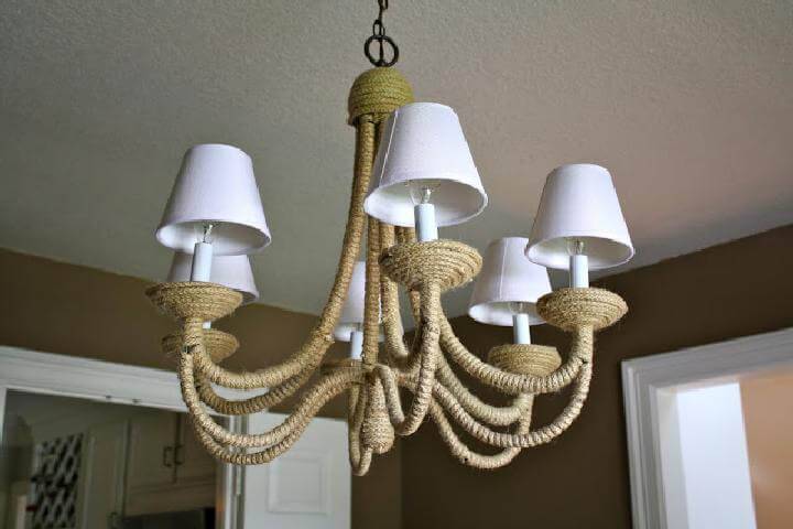 DIY Amazing Rope Wrapped Chandelier